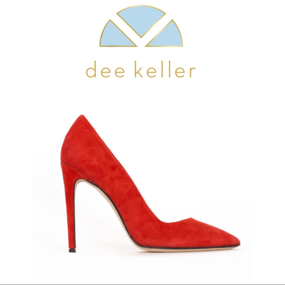 DEE KELLER RED SUEDE LEATHER D’ORSAY HEELS SIZE 10